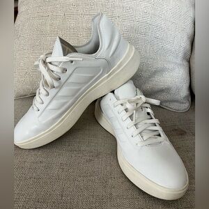 Adidas white leather sneakers